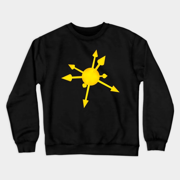 Golden Illuminati Chaos Star Sigil Crewneck Sweatshirt by Helgar